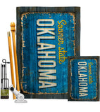 Oklahoma Vintage - States Americana Vertical Impressions Decorative Flags HG140981 Made In USA