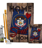 State Utah Home Sweet Home - States Americana Vertical Impressions Decorative Flags HG191116 Made In USA