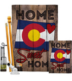 State Colorado Home Sweet Home - States Americana Vertical Impressions Decorative Flags HG191120 Made In USA