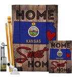 State Kansas Home Sweet Home - States Americana Vertical Impressions Decorative Flags HG191126 Made In USA