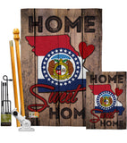 State Missouri Home Sweet Home - States Americana Vertical Impressions Decorative Flags HG191131 Made In USA