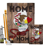 State Illinois Home Sweet Home - States Americana Vertical Impressions Decorative Flags HG191134 Made In USA