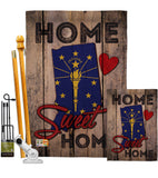 State Indiana Home Sweet Home - States Americana Vertical Impressions Decorative Flags HG191136 Made In USA