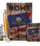 State Pennsylvania Home Sweet Home - States Americana Vertical Impressions Decorative Flags HG191147 Made In USA