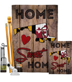 State Maryland Home Sweet Home - States Americana Vertical Impressions Decorative Flags HG191158 Made In USA