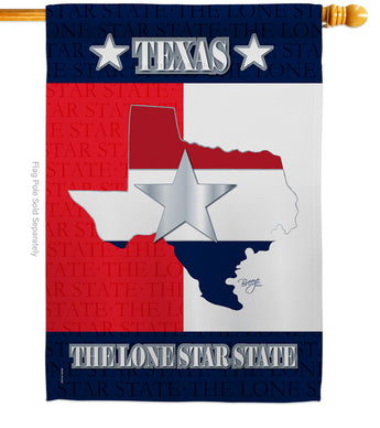 Texas Lone Star State - States Americana Vertical Applique Decorative Flags HG108021