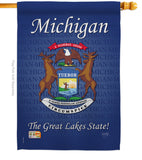 Michigan - States Americana Vertical Impressions Decorative Flags HG108105 Made In USA