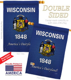 Wisconsin - States Americana Vertical Impressions Decorative Flags HG108108 Made In USA