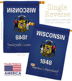 Wisconsin - States Americana Vertical Impressions Decorative Flags HG108108 Made In USA