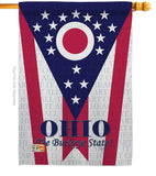 Ohio - States Americana Vertical Impressions Decorative Flags HG108175 Made In USA