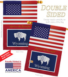 US Wyoming - States Americana Vertical Impressions Decorative Flags HG140265 Made In USA