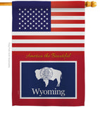 US Wyoming - States Americana Vertical Impressions Decorative Flags HG140265 Made In USA