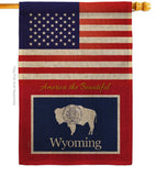 US Wyoming - States Americana Vertical Impressions Decorative Flags HG140265 Made In USA