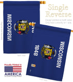 Wisconsin - States Americana Vertical Impressions Decorative Flags HG140550 Made In USA