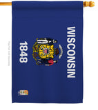 Wisconsin - States Americana Vertical Impressions Decorative Flags HG140550 Made In USA