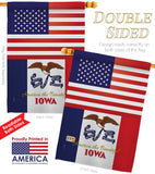 US Iowa - States Americana Vertical Impressions Decorative Flags HG140567 Made In USA