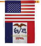 US Iowa - States Americana Vertical Impressions Decorative Flags HG140567 Made In USA