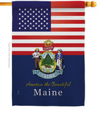 US Maine - States Americana Vertical Impressions Decorative Flags HG140571 Made In USA