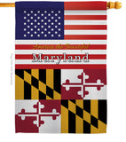 US Maryland - States Americana Vertical Impressions Decorative Flags HG140572 Made In USA