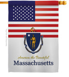 US Massachusetts - States Americana Vertical Impressions Decorative Flags HG140573 Made In USA