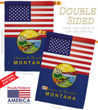 US Montana - States Americana Vertical Impressions Decorative Flags HG140578 Made In USA