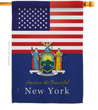 US New York - States Americana Vertical Impressions Decorative Flags HG140584 Made In USA