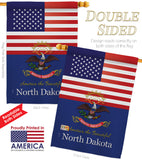 US North Dakota - States Americana Vertical Impressions Decorative Flags HG140586 Made In USA