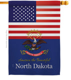 US North Dakota - States Americana Vertical Impressions Decorative Flags HG140586 Made In USA