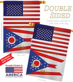 US Ohio - States Americana Vertical Impressions Decorative Flags HG140587 Made In USA