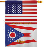 US Ohio - States Americana Vertical Impressions Decorative Flags HG140587 Made In USA