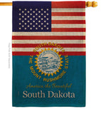 US South Dakota - States Americana Vertical Impressions Decorative Flags HG140593 Made In USA