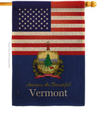 US Vermont - States Americana Vertical Impressions Decorative Flags HG140597 Made In USA