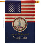 US Virginia - States Americana Vertical Impressions Decorative Flags HG140598 Made In USA