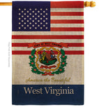 US West Virginia - States Americana Vertical Impressions Decorative Flags HG140600 Made In USA