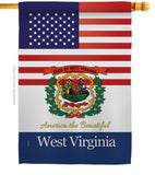 US West Virginia - States Americana Vertical Impressions Decorative Flags HG140600 Made In USA