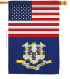 US Connecticut - States Americana Vertical Impressions Decorative Flags HG140757 Made In USA