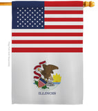 US Illinois - States Americana Vertical Impressions Decorative Flags HG140764 Made In USA