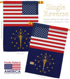 US Indiana - States Americana Vertical Impressions Decorative Flags HG140765 Made In USA