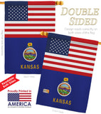 US Kansas - States Americana Vertical Impressions Decorative Flags HG140767 Made In USA