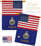 US Kansas - States Americana Vertical Impressions Decorative Flags HG140767 Made In USA