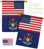 US Michigan - States Americana Vertical Impressions Decorative Flags HG140773 Made In USA