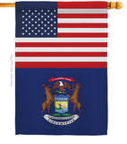 US Michigan - States Americana Vertical Impressions Decorative Flags HG140773 Made In USA