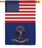 US North Dakota - States Americana Vertical Impressions Decorative Flags HG140789 Made In USA