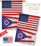 US Ohio - States Americana Vertical Impressions Decorative Flags HG140793 Made In USA