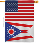 US Ohio - States Americana Vertical Impressions Decorative Flags HG140793 Made In USA