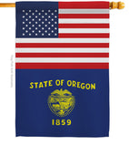 US Oregon - States Americana Vertical Impressions Decorative Flags HG140796 Made In USA