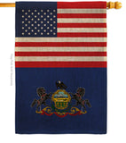 US Pennsylvania - States Americana Vertical Impressions Decorative Flags HG140797 Made In USA