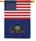 US Pennsylvania - States Americana Vertical Impressions Decorative Flags HG140797 Made In USA