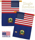 US Vermont - States Americana Vertical Impressions Decorative Flags HG140808 Made In USA