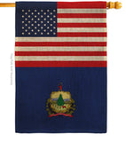 US Vermont - States Americana Vertical Impressions Decorative Flags HG140808 Made In USA